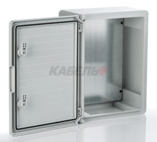 Пластиковый корпус 500х400х180 (ВхШхГ) прозрачная дверь, с монтажной платой, Design Pro Series IP67