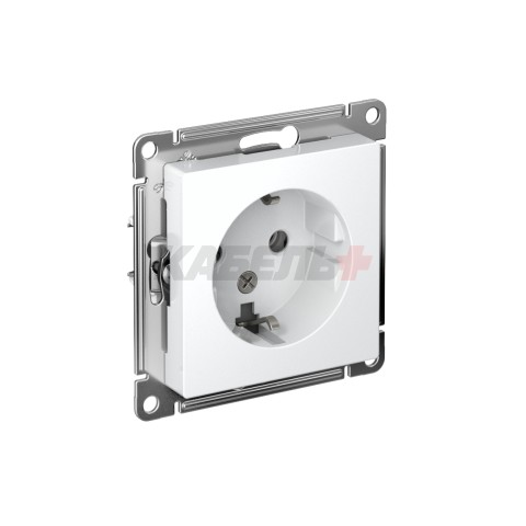 ATLASDESIGN РОЗЕТКА с заземлением без шторок, 16А, механизм, БЕЛЫЙ