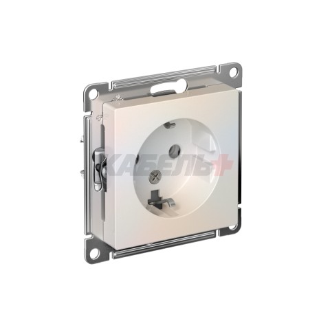 ATLASDESIGN РОЗЕТКА с заземлением без шторок, 16А, механизм, ЖЕМЧУГ