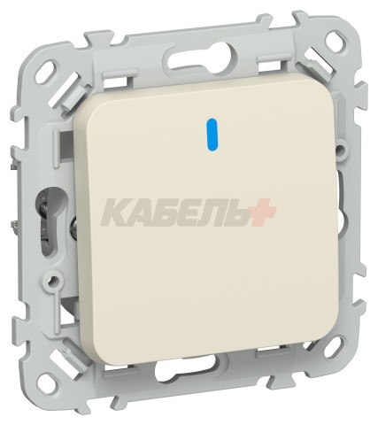 FLITE Выключатель 1-клавишный с индикацией 10А ВС11-1-1-ФлСл сливочный IEK