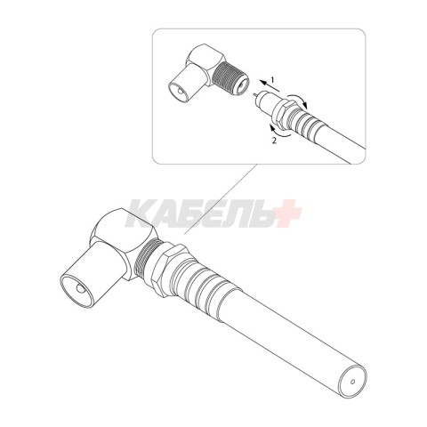 Переходник угловой гнездо F – штекер TV REXANT
