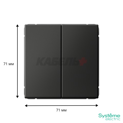 ARTGALLERY 2-клавишный ВЫКЛЮЧАТЕЛЬ КНОПОЧНЫЙ, 10АХ, механизм, быстрозажим. клем., БАЗАЛЬТ