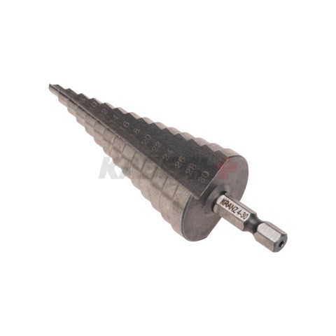 Сверло по металлу ступенчатое 4,0-30,0мм, 98мм, 62 HRC KRANZ