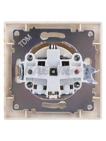Розетка 2П+З 16А 250В с защ. шт. сосна "Лама" TDM