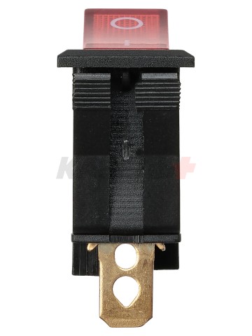 KCD3-101N/B 250В AC/DC, 1P, 15А, (3с), ON-OFF, черный корпус, красная клавиша, LED TDM