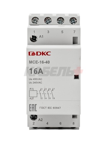 Контактор модульный YON max типа MCE, 4P, 16A, 240В, 4НО DKC