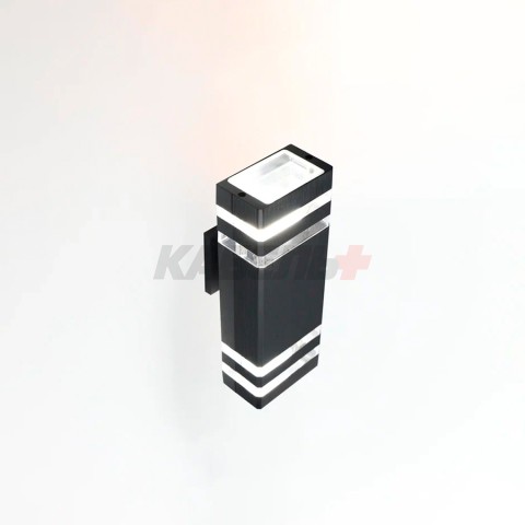 Фасадный светильник General GWL-2MR16-GU10-S-IP65 Черный с двойным боковым рассеивателем Катет