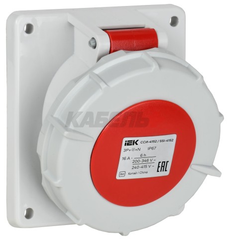 Розетка встраиваемая ССИ-415 3Р+Е+N 16А 380-415В IP44 IEK