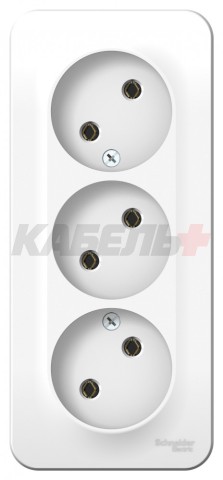BLANCA О/У РОЗЕТКА 3-ая без заземления без шторок, ИЗОЛ.ПЛ., 16А, 250В, БЕЛЫЙ