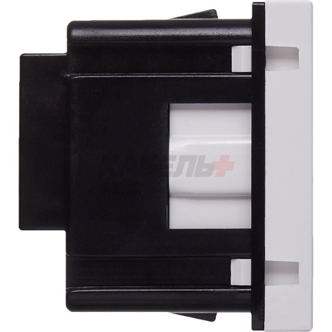 Розетка с заземляющим контактом защитной шторкой и винтовым зажимом (2 модуля) белая