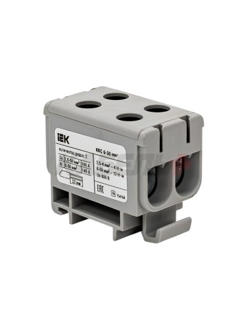 Клемма вводная силовая КВС 6-50 кв.мм. 2-рядная серая IEK