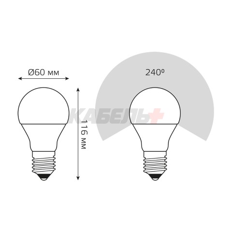 Лампа Gauss Elementary A60 15W 1480lm 6500K E27 LED 1/10/50