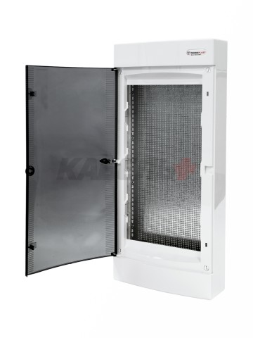 N48C IT, Щит навесной мультимедийный, 4 ряда, прозрач. дверца, IP40