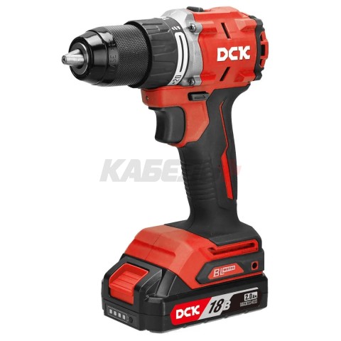 Дрель-шуруповерт аккум бесщеточная ударная DCK KDJZ2060i 18В, 2*2А/ч. 60нм, кейс