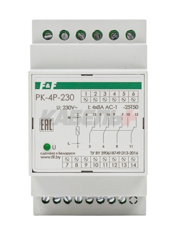 Реле электромагнитное PK-4P-230