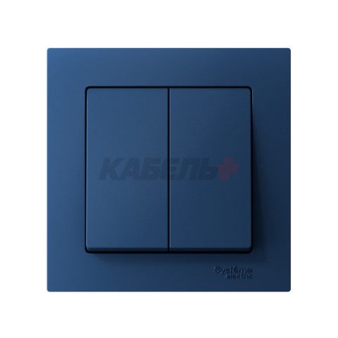 ATLASDESIGN 2-клавишный ВЫКЛЮЧАТЕЛЬ, сх.5, 10АХ, в сборе, быстрозажим. клем., АКВАМАРИН