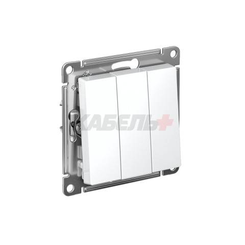 ATLASDESIGN 3-клавишный ВЫКЛЮЧАТЕЛЬ, сх.1+1+1, 10АХ, механизм, БЕЛЫЙ