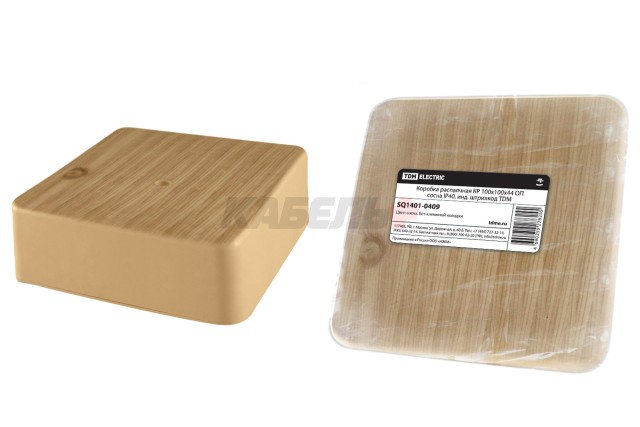 Коробка распаячная КР 100х100х44 ОП сосна IP40, инд. штрихкод TDM