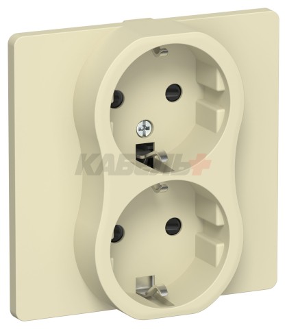 FLITE Розетка 2-местная с заземлением с защитными шторками безвинтовое крепление 16А РСш12-1-К-ФлН навахо IEK