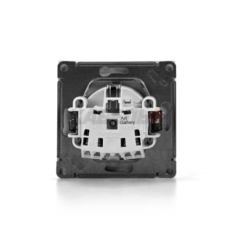 ARTGALLERY РОЗЕТКА с заземл. со шторк. с крышк., 16А, IP20, механизм, быстрозажим. клем., БЕЛЫЙ