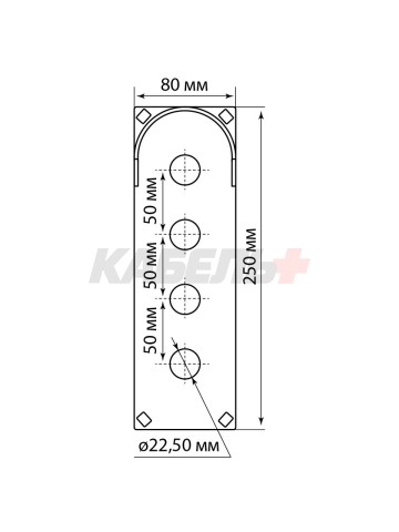 Корпус КП104 c козырьком для кнопок, 4 места, ABS желтый, IP66 TDM