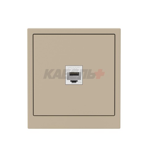 Компьютерная розетка RJ-45 без шторки, кат.5е одинарная, KANT, ванильный марципан DKC
