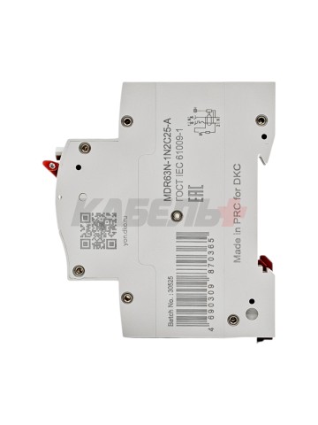 Дифавтомат YON max типа MDR, 1P+N, 30mA, 25A, хар-ка C, 6kA, тип А DKC