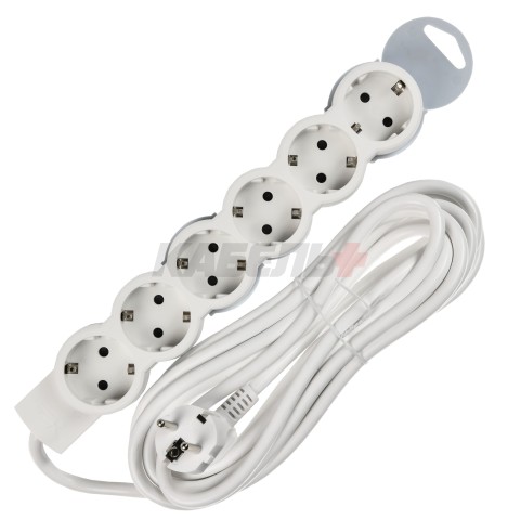 STANDARD Удлинитель У06 6 мест 2P+PE 5м 3х1,5мм2 16А белый IEK