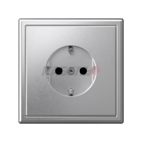ARTGALLERY РОЗЕТКА с заземлением со шторками, 16А, механизм, быстрозажим. клем., АЛЮМИНИЙ