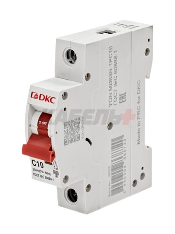 Автоматический выключатель YON max типа MD63N, 6кА, 1 полюс, хар-ка C, 10А DKC