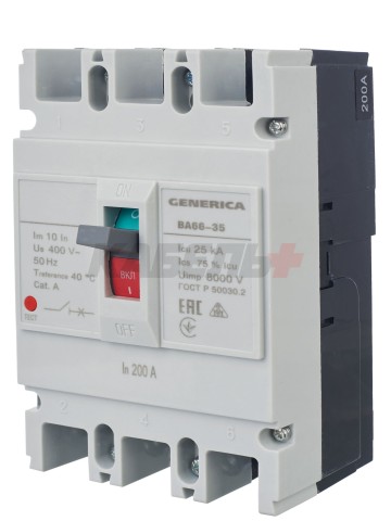 Выключатель автоматический ВА66-35 3Р 200А 25кА GENERICA