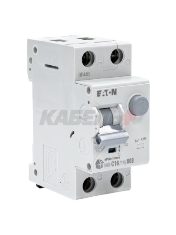 Дифф. авт. выключатель HNB-C16/1N/003, 1P+N, 16A, х-ка C, 6kA, 30mA, тип AC
