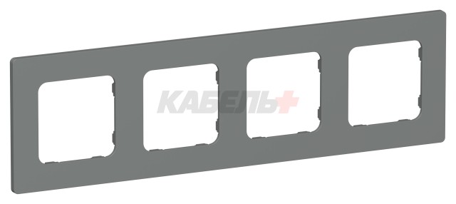 FLITE Рамка 4-местная РУ-4-К-ФлМА мокрый асфальт IEK