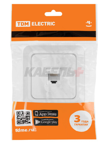Розетка компьютерная (RJ-45) открытой установки IP20, белая "Ладога" TDM