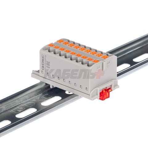 Блок распределительный, зажим push-in, 18 точек подключения 2,5 кв.мм, серый DKC