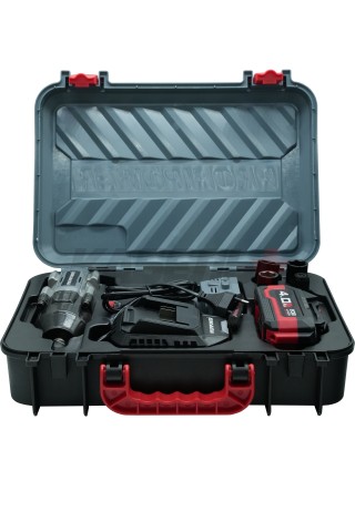 Аккумуляторный бесщеточный ударный гайковерт E0186 PROFIPOWER T-900N (20В, Li-ion-1шт, 4.0Ач, 900Нм, ударные головки 17/19/21мм, З/У, в кейсе)