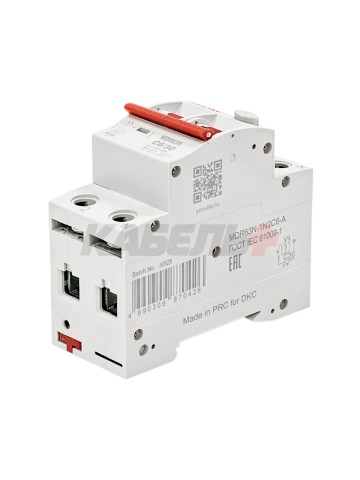 Дифавтомат YON max типа MDR, 1P+N, 30mA, 6A, хар-ка C, 6kA, тип А DKC