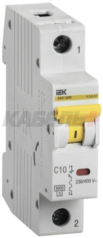 KARAT Автоматический выключатель ВА47-60M 1P C 10А 6кА IEK