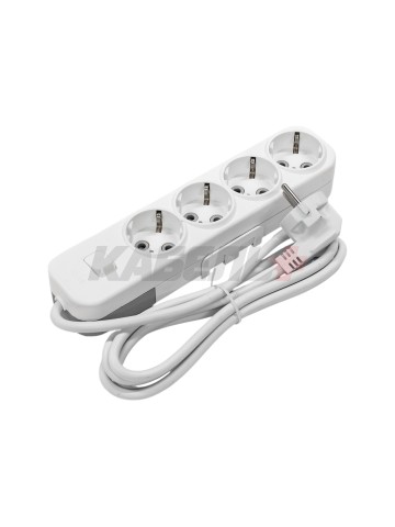 EL-BI,Myra,удлинитель 4гн2м с/з с выкл. белый,527-010202-412