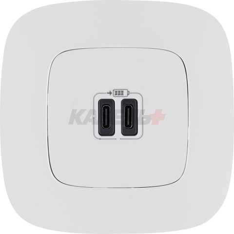 Valena Allure - Зарядное устройство 2xUSB Type C+C, 3000мА, белый (инд. упаковка)