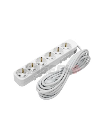 EL-BI,Myra,удлинитель 6гн5м с/з белый,527-010205-621