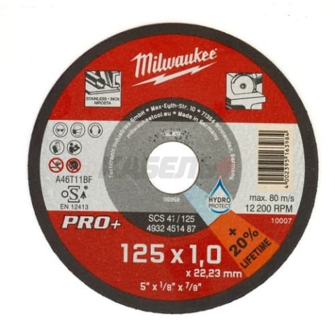 Шлифовальный диск по металлу SG 27/125х6 (1шт) MILWAUKEE