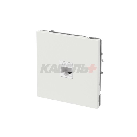 Компьютерная розетка RJ-45 без шторки, кат.6А одинарная,KANT, белый песок DKC