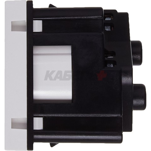 Розетка 45град с заземляющим контактом без защитной шторки и винтовым зажимом (2 модуля) белая