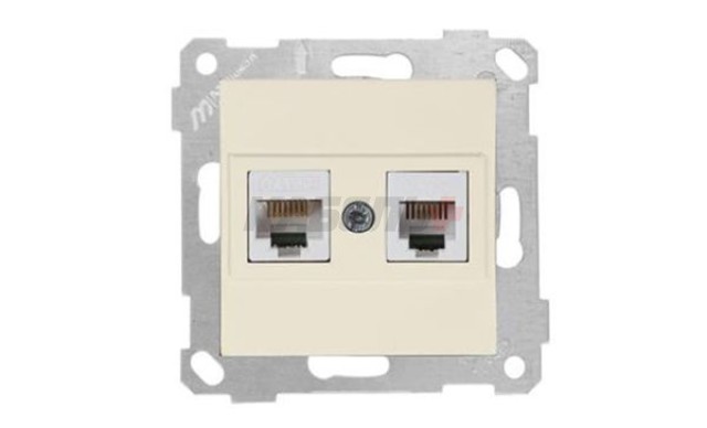 Rita - Розетка телефонная RJ-12+RJ-45 кат.5е, сл.кость