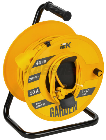 GARDEN Катушка УК40 1 место без заземления с термозащитой 2х1,0мм2 40м IEK