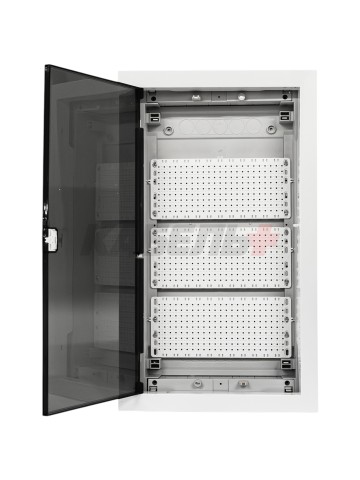 U36FP IT PL, Щит встраиваемый мультимедийный, 3 ряда, прозрач. дверца, IP30