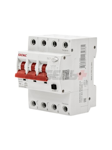 Дифавтомат YON max типа MDR, 3P+N, 30mA, 40A, хар-ка C, 6kA, тип A DKC