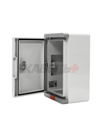 Пластиковый корпус 300х200х130 (ВхШхГ) серая дверь, с монтажной платой, Design Pro Series IP67