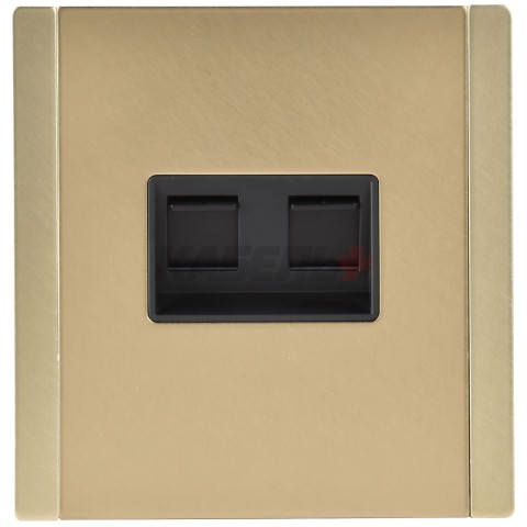 FORTE&PIANO Розетка компьютерная двойная RJ45 кат.6 FP634M металл шампань IEK